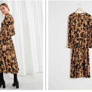 & OTHER STORIES Long Sleeved Button Slit Midi Dress